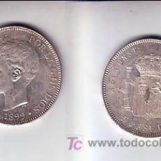 Monedas de España: 456-ALFONSO XIII. 5 PESETAS. MADRID SGV. 1899 *18-99. SC. Lote 26425931
