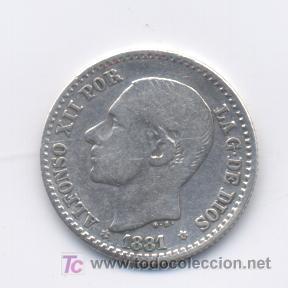 Monedas de Espa&ntilde;a: ALFONSO XII- 50 CENTIMOS-1881*8-1 MSM - Foto 1