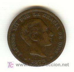 Monedas de Espa&ntilde;a: BONITOS CINCO C&Eacute;NTIMOS 1878 ALFONSO XII - Foto 1
