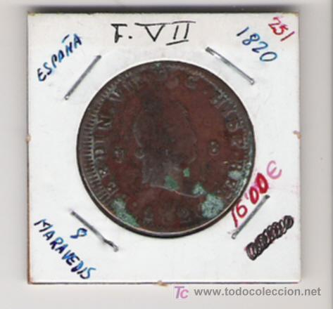 Monedas de Espa&ntilde;a: FERNANDO    VII    8   MARAVEDIS - Foto 1