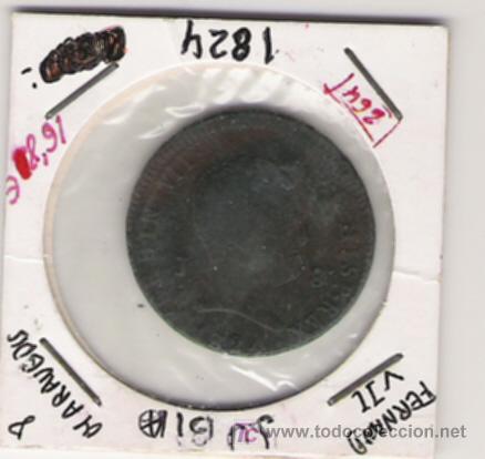 Monedas de Espa&ntilde;a: FERNANDO    VII    8   MARAVEDIS      JUBIA - Foto 1
