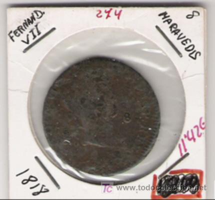 Monedas de Espa&ntilde;a: FERNANDO    VII    8   MARAVEDIS - Foto 1