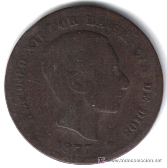 Monedas de Espa&ntilde;a: ALFONSO XII. 5 C&Eacute;NTIMOS 1877 - Foto 1