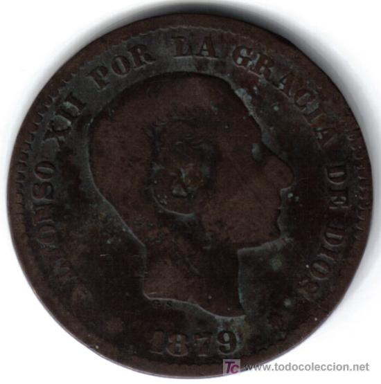 Monedas de Espa&ntilde;a: 5 CTMOS. ALFONSO XII. 1879 - Foto 1