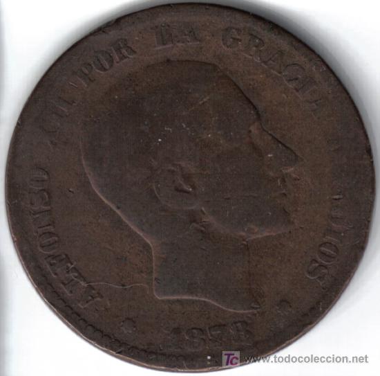 Monedas de Espa&ntilde;a: ALFONSO XII. 10 CTMOS. 1878 - Foto 1