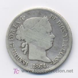 Monedas de Espa&ntilde;a: ISABEL II- 40 CENTIMOS DE ESCUDO- 1864- MADRID - Foto 1