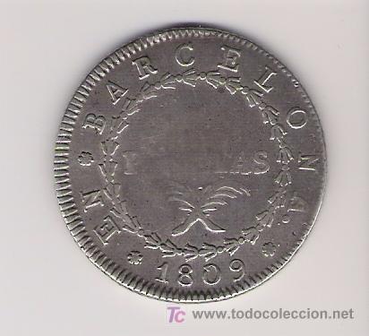 Monedas de Espa&ntilde;a: **JOSE NAPOLEON........5 PTS........BARCELONA........1809 - Foto 2