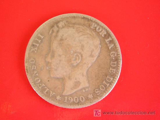 Monedas de Espa&ntilde;a: **PESETA DE PLATA.---ALFONSO XIII (1900)S.M. .V.** &iexcl;&iexcl; EMPIEZA TU COLECCION !! ## N&ordm;3 ##