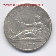 Monedas de España: 466- GOB.PROVISIONAL- 5 PESETAS- 1870*18-70