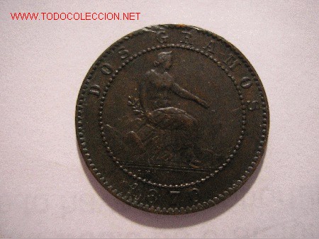 Monedas de Espa&ntilde;a: GOBIERNO PROVISIONAL - 2 CENTIMOS 1870  MBC+ - Foto 1