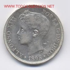 Monedas de España: 373- ALFONSO XIII- 5 PESETAS- 1898*18-98 SGV. Lote 1785936