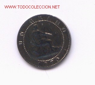 Monedas de Espa&ntilde;a: Moneda de un centimo de 1870 - Foto 1