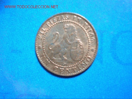 Monedas de Espa&ntilde;a: 1 C&Eacute;NTIMO GOBIERNO PROVISIONAL 1870 - Foto 2