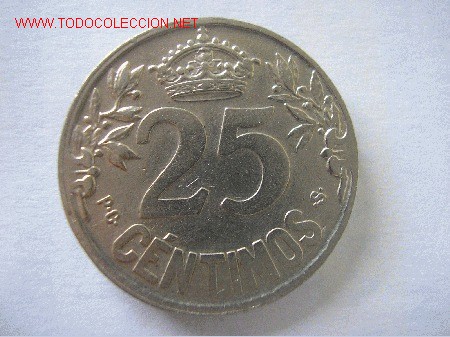 Monedas de Espa&ntilde;a: ALFONSO XIII - 25 CENTIMOS 1925 - Foto 2