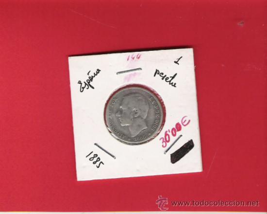 Monedas de Espa&ntilde;a: 1 PESETAS  DE PLATA DE ALFONSO  XII  DE  1885 - Foto 1