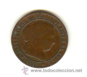 Münzen von Spanien: DOS CÉNTIMOS Y MEDIO ESCUDO AÑO 1867 ISABEL II CECA DE BARCELONA