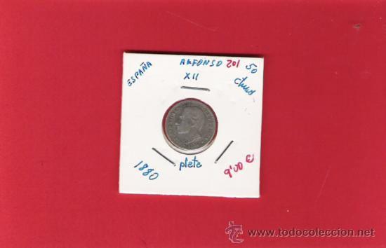Monedas de Espa&ntilde;a: 0,50 CENTIMOS DE PLATA DE ALFONSO  XII  1880 - Foto 1