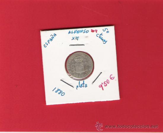Monedas de Espa&ntilde;a: 0,50 CENTIMOS DE PLATA DE ALFONSO  XII  1880 - Foto 1