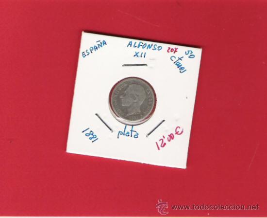 Monedas de Espa&ntilde;a: 0,50 CENTIMOS DE PLATA DE ALFONSO  XII  1881 - Foto 1