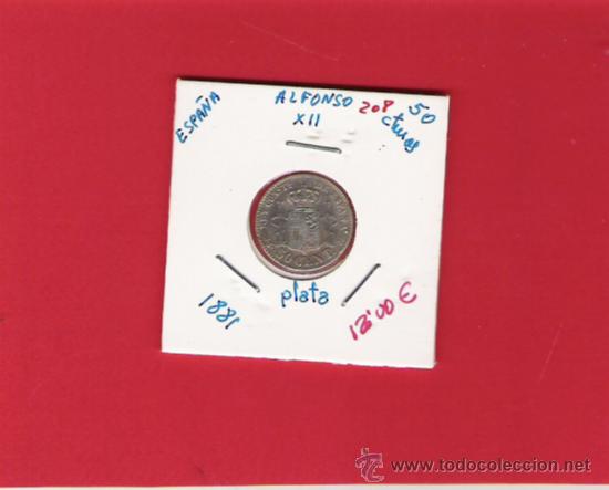 Monedas de Espa&ntilde;a: 0,50 CENTIMOS DE PLATA DE ALFONSO  XII  1881 - Foto 1