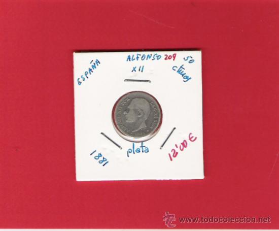Monedas de Espa&ntilde;a: 0,50 CENTIMOS DE PLATA DE ALFONSO  XII  1881 - Foto 1