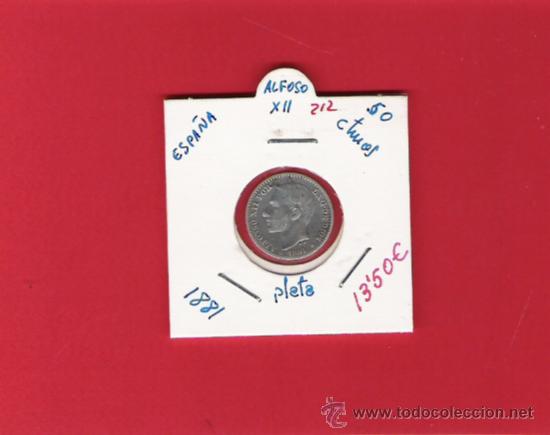 Monedas de Espa&ntilde;a: 0,50 CENTIMOS DE PLATA DE ALFONSO  XII  1881 - Foto 1