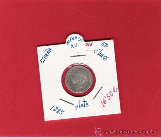 Monedas de Espa&ntilde;a: 0,50 CENTIMOS DE PLATA DE ALFONSO  XII  1885 - Foto 1
