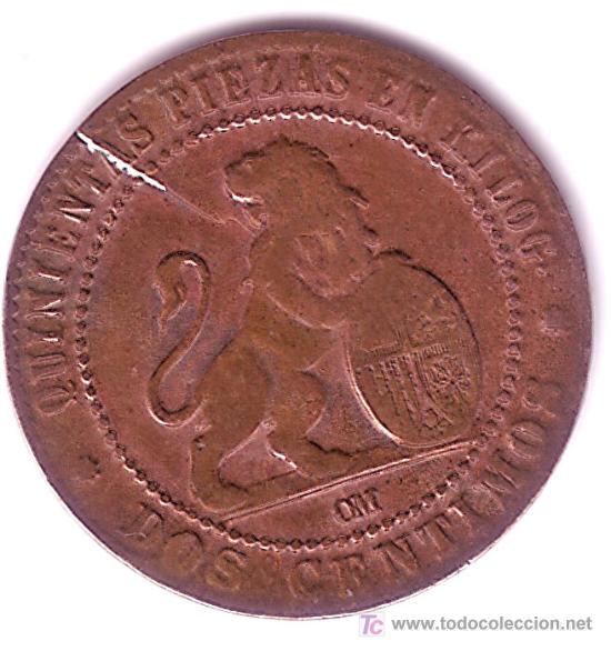 Monedas de Espa&ntilde;a: MONEDA DE 2 CENTIMOS-GOBIERNO PROVISIONAL-1870 - Foto 2