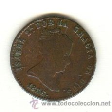 Monedas de España: RAROS OCHO MARAVEDIS ISABEL II AÑO 1836 SEGOVIA. VALOR EN EL REVERSO.