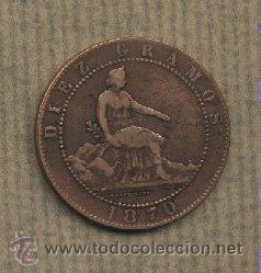 Monedas de Espa&ntilde;a: Moneda 10 c&eacute;ntimos / 1870 / Gobierno provisional - Foto 1