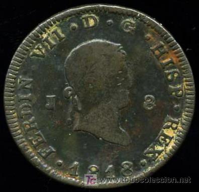 Monedas de Espa&ntilde;a: FERNANDO VII : 8 Maravedis 1818 Jubia - Foto 1