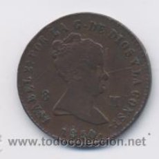 Monedas de España: ISABEL II- 8 MARAVEDIS-1850-JUBIA