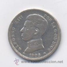 Monedas de España: ALFONSO XIII- 1 PESETA-1905*19-0- SMV. Lote 11578316
