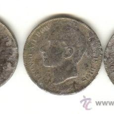 Monedas de España: CINCO PESETAS AMADEO I RESELLO PORTUGUES, ALFONSO XII, ALFONSO XIII LAS TRES SON FALSAS