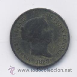 Monedas de Espa&ntilde;a: ISABEL II- 10 CENTIMOS DE REAL- 1858-SEGOVIA - Foto 1