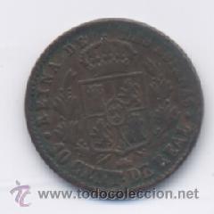 Monedas de Espa&ntilde;a: ISABEL II- 10 CENTIMOS DE REAL- 1856- SEGOVIA - Foto 2