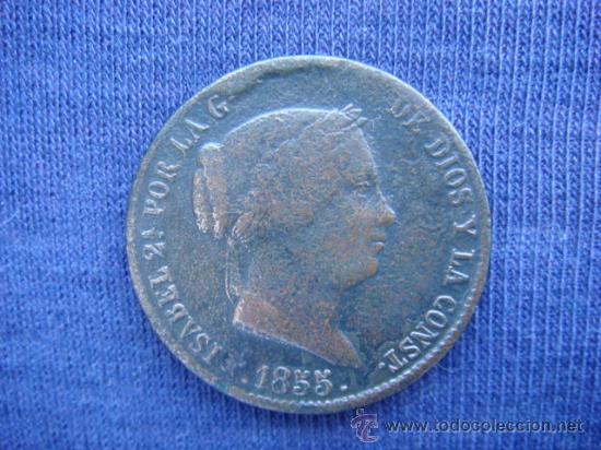 Monedas de Espa&ntilde;a: ISABEL II, 25-CENTIMOS DE REAL,1855 - Foto 1