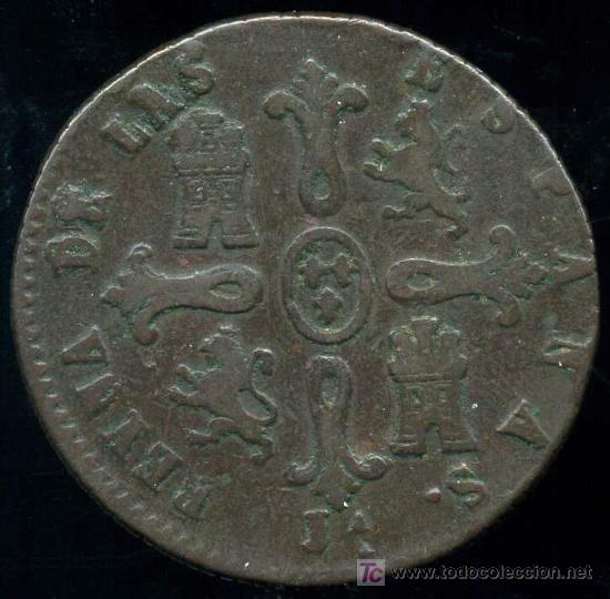 Monedas de Espa&ntilde;a: ISABEL II : 8 Maravedis 1847 Jubia - Foto 2