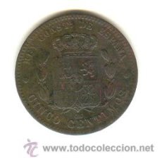 Monedas de España: 44- BONITOS CINCO CENTIMOS ALFONSO XII AÑO 1878