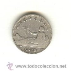 Monedas de España: 44-RAROS 50 CENTIMOS DEL AÑO 1870 PRIMERA REPÚBLICA. TIPO DE LA MUJER SENTADA.