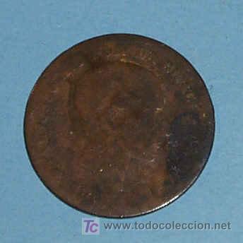 Monedas de Espa&ntilde;a: ESPA&Ntilde;A 5 CENTIMOS 1877. ALFONSO XII - Foto 1