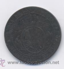 Monedas de Espa&ntilde;a: ISABEL II- 2, 1/2 CENTIMO DE ESCUDO-1868-SEVILLA - Foto 2