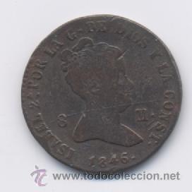 Monedas de Espa&ntilde;a: ISABEL II- 8 MARAVEDIS- 1846-SEGOVIA - Foto 1