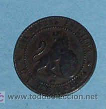Monedas de Espa&ntilde;a: ESPA&Ntilde;A 1 CENTIMO 1870. GOVIERNO PROVISIONAL - Foto 2