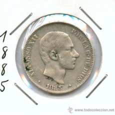 Monedas de España: 50 CENTAVOS ALFONSO XII DE FILIPINAS AÑO 1885.