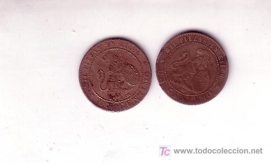 Monedas de Espa&ntilde;a: DOS MONEDAS DE 1 CENTIMO -1870-GOBIERNO PROVISIONAL - Foto 2