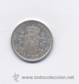 Monedas de Espa&ntilde;a: ALFONSO XIII- 50 CENTIMOS-1904*1-0 PCV - Foto 2