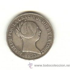 Monedas de España: 10 REALES AÑO 1853 ISABEL II FALSA FALSOS DE ÉPOCA. Lote 23117254