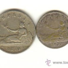 Monedas de España: DOS MONEDAS UNA PESETA Y DOS PESETAS FALSAS DE ÉPOCA. Lote 24373481