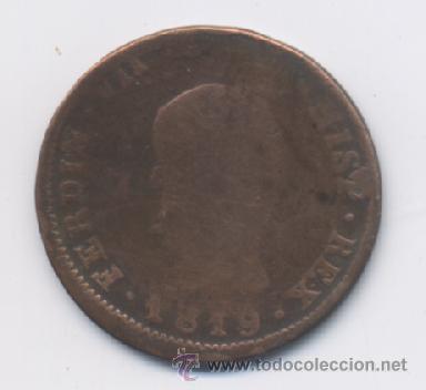 Monedas de Espa&ntilde;a: FERNANDO VII- 8 MARAVEDIS- 1819-JUBIA - Foto 1